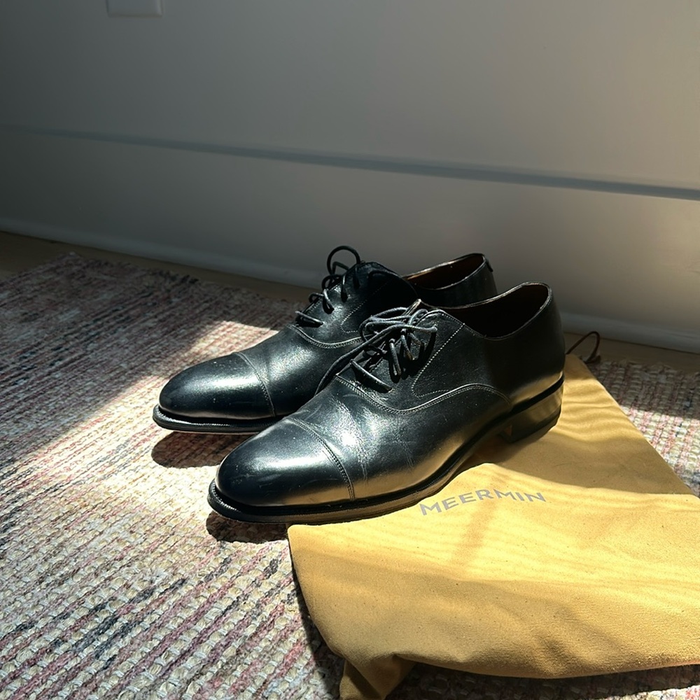 Meermin black lace up dress shoes size 10UK